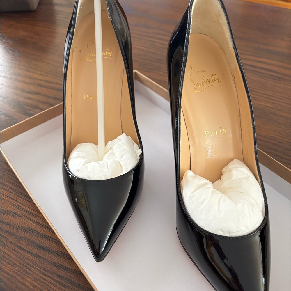 Christian Louboutin Black Stiletto Heels with Bow Detail